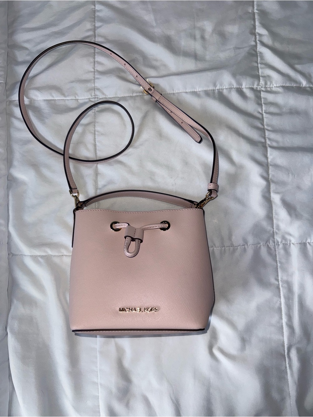 Michael Kors Blush Pink Crossbody Bucket Bag